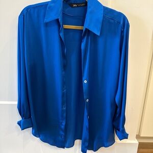 Zara Cobalt Blue Blouse